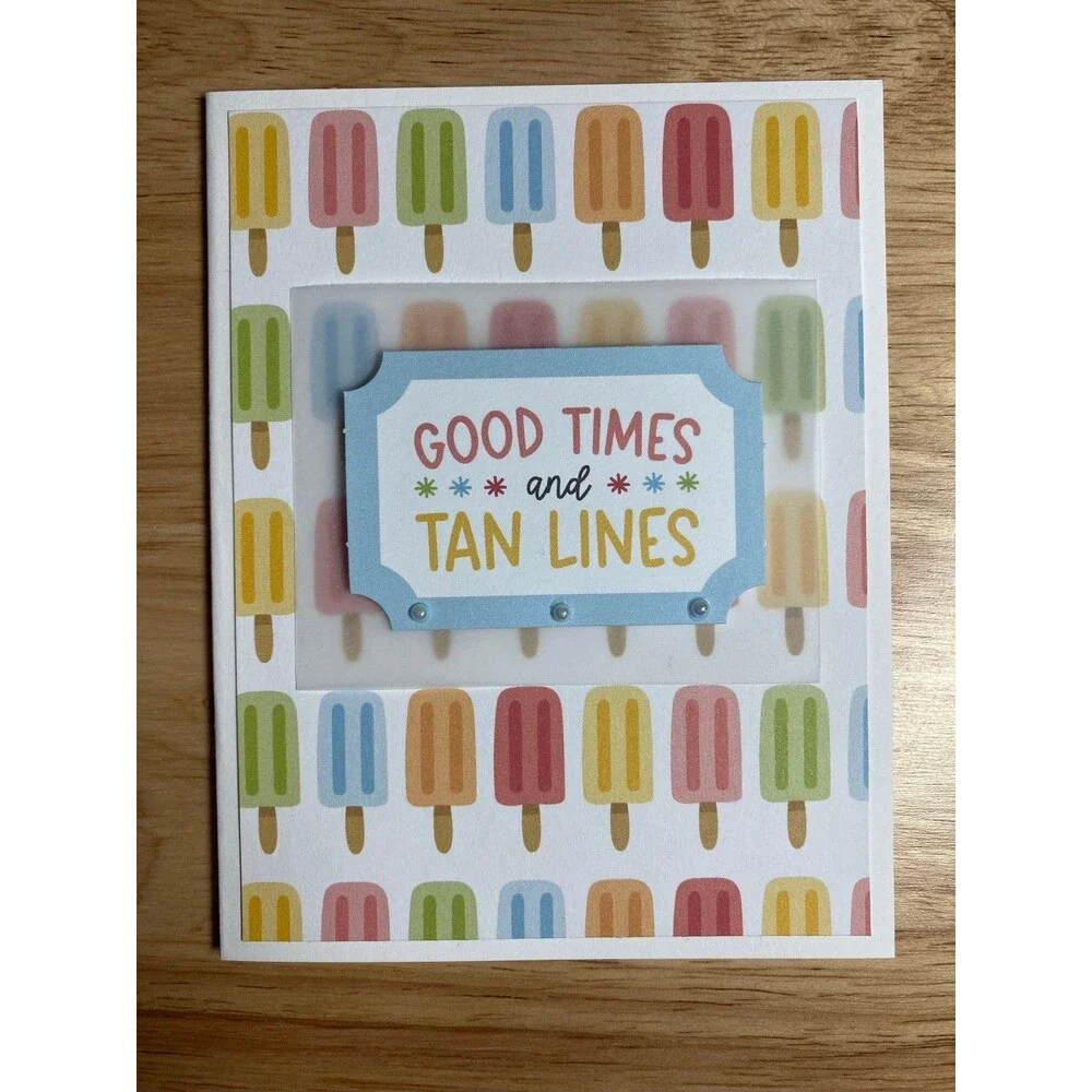 Handmade Summer Blank Greeting Card A2 & Envelope